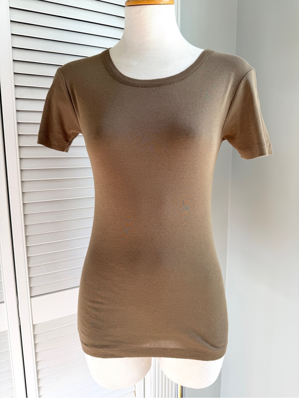 S🫒 Vince Pima Cotton Muted Olive Green Short Sleeve Soft Crewneck Tee Shirt